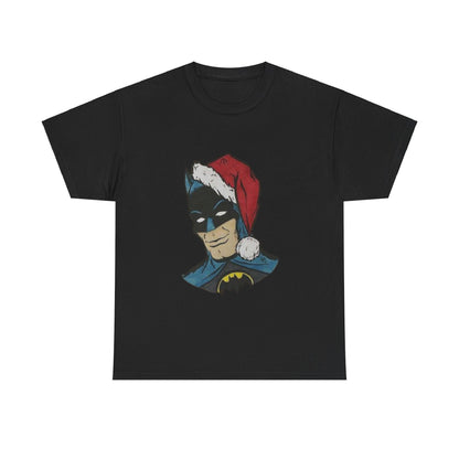 Batman Santa Hat Christmas T-Shirt - Festive Superhero Style for the Holidays! - Fun Christmas T-Shirt for Superhero Fans