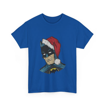 Batman Santa Hat Christmas T-Shirt - Festive Superhero Style for the Holidays! - Fun Christmas T-Shirt for Superhero Fans