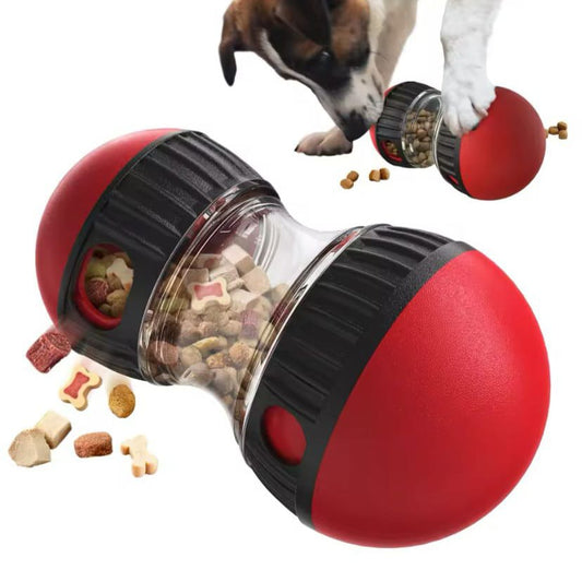 "Interactive Dog Food Rolling Toy - Fun Treat Dispenser & Puzzle Feeder for Dogs"